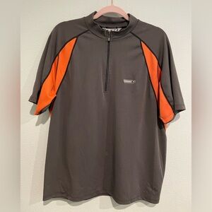 Sugoi men’s cycling top.  Gray with orange detail. Size L